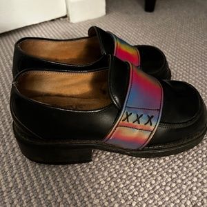 John Fluevog heeled/platform sole loafer sz 35
